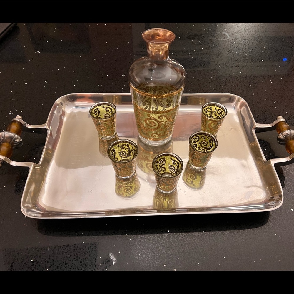 Culver MCM Decanter+glasses signed